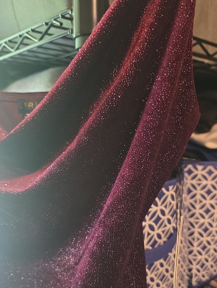 Iris Sparkle Cowl Neck Midi Dress In Deep Plum — image 4 of 4
